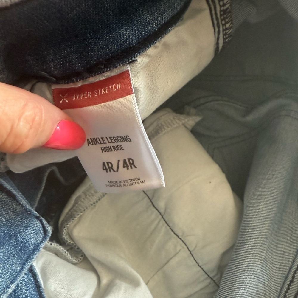 Express Ankle Legging High Rise Distressed Jeans - Picture 8 of 9